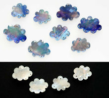 Load image into Gallery viewer, (ブルー/ホワイト)高品質 クリスタル MOP ラピスラズリ 雲 クラウド 5つ穴 ハンマードカット
