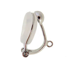 Load image into Gallery viewer, #4 国産 銀製 クリップ式イヤリング ブラ 丸カン付き ロジウムプレート