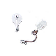 Load image into Gallery viewer, #8 国産 銀製 《ソフト》クリップ式イヤリング ブラ 丸カン付き ロジウムプレート