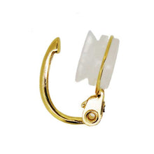 Load image into Gallery viewer, #9 国産 銀製 《ソフト》クリップ式イヤリング ハーフフープ ゴールドプレート チャーム付替