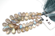 Load image into Gallery viewer, (#19-24)高品質 ラブラドライト スムース ペアシェイプ