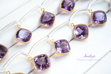 画像をギャラリービューアに読み込む, (2/10粒)宝石質 アメシスト アメジスト SV925+K18GP 枠付き 銀製フレーム