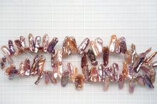 Load image into Gallery viewer, (86-90 grains per row) Freshwater pearl green small baroque @ 18 yen