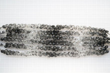画像をギャラリービューアに読み込む, (半連/1連)上質 ブラックルチルクォーツ トルマリンインクォーツ ファセットオニオン