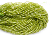 Load image into Gallery viewer, (1 row 36 cm 100 grains) High quality large peridot button cut rondel cut 4.5-5.5 x 3.5 mm
