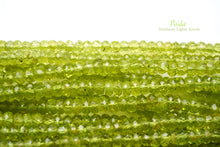 Load image into Gallery viewer, (1 row 36 cm 100 grains) High quality large peridot button cut rondel cut 4.5-5.5 x 3.5 mm