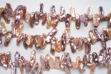 Load image into Gallery viewer, (86-90 grains per row) Freshwater pearl green small baroque @ 18 yen