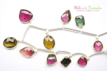 画像をギャラリービューアに読み込む, (No.1-4)宝石質 ナイジェリア産 マルチカラートルマリン SV925+K18GP 枠付き