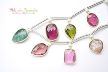 画像をギャラリービューアに読み込む, (No.1-4)宝石質 ナイジェリア産 マルチカラートルマリン SV925+K18GP 枠付き