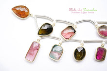 画像をギャラリービューアに読み込む, (No.1-4)宝石質 ナイジェリア産 マルチカラートルマリン SV925+K18GP 枠付き