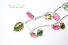 画像をギャラリービューアに読み込む, (No.1-4)宝石質 ナイジェリア産 マルチカラートルマリン SV925+K18GP 枠付き