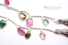 画像をギャラリービューアに読み込む, (No.1-4)宝石質 ナイジェリア産 マルチカラートルマリン SV925+K18GP 枠付き
