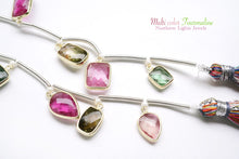 画像をギャラリービューアに読み込む, (No.1-4)宝石質 ナイジェリア産 マルチカラートルマリン SV925+K18GP 枠付き