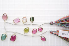画像をギャラリービューアに読み込む, (No.1-4)宝石質 ナイジェリア産 マルチカラートルマリン SV925+K18GP 枠付き