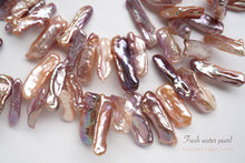 Load image into Gallery viewer, (86-90 grains per row) Freshwater pearl green small baroque @ 18 yen