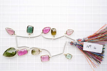 画像をギャラリービューアに読み込む, (No.1-4)宝石質 ナイジェリア産 マルチカラートルマリン SV925+K18GP 枠付き