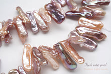 Load image into Gallery viewer, (86-90 grains per row) Freshwater pearl green small baroque @ 18 yen