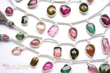 画像をギャラリービューアに読み込む, (No.1-4)宝石質 ナイジェリア産 マルチカラートルマリン SV925+K18GP 枠付き
