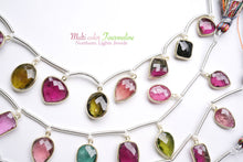 画像をギャラリービューアに読み込む, (No.1-4)宝石質 ナイジェリア産 マルチカラートルマリン SV925+K18GP 枠付き