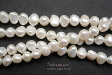 Load image into Gallery viewer, (86-90 grains per row) Freshwater pearl green small baroque @ 18 yen