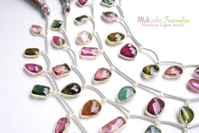 画像をギャラリービューアに読み込む, (No.1-4)宝石質 ナイジェリア産 マルチカラートルマリン SV925+K18GP 枠付き