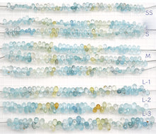 画像をギャラリービューアに読み込む, (SS/S/M/L1-3)上質 マルチカラーベリル( アクアマリン 、ヘリオドール) ファセットドロップ