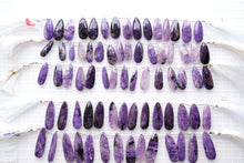 画像をギャラリービューアに読み込む, (L/LL・半連/1連)上質 チャロアイト ファセットロングペアシェイプ