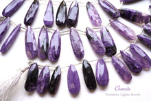 画像をギャラリービューアに読み込む, (L/LL・半連/1連)上質 チャロアイト ファセットロングペアシェイプ