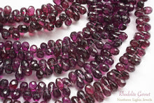 画像をギャラリービューアに読み込む, 宝石質 ロードライトガーネット 19cm 小粒 ファセットドロップ
