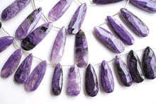 画像をギャラリービューアに読み込む, (L/LL・半連/1連)上質 チャロアイト ファセットロングペアシェイプ