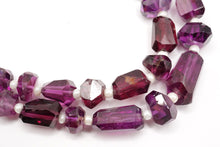 画像をギャラリービューアに読み込む, (半連/1連)上質 ガーネット ファセット チューブ タンブル ロードライト