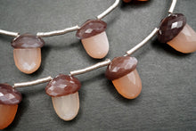 画像をギャラリービューアに読み込む, (2/8粒)高品質 ムーンストーン どんぐり カービングビーズ