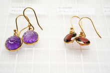 画像をギャラリービューアに読み込む, (No.14-22)宝石質 ジェムストーン ルース 銀製フレーム(K18GP) ピアス