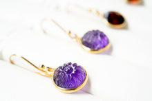 画像をギャラリービューアに読み込む, (No.14-22)宝石質 ジェムストーン ルース 銀製フレーム(K18GP) ピアス