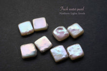 画像をギャラリービューアに読み込む, (すっきり/ぽってり)淡水パール ペア スクエア 四角形 穴なし ルース