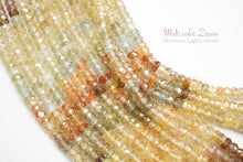 画像をギャラリービューアに読み込む, (半連/1連)宝石質 マルチカラージルコン ファセットロンデル/ボタン 44cm