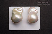 画像をギャラリービューアに読み込む, (バラ/ペア)高品質 淡水 パール オイスター バロック 白 穴なし ルース