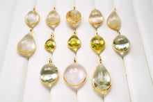 Load image into Gallery viewer, (No.46-60)宝石質 ジェムストーン ルース 銀製フレーム(K18GP) ペンダントトップ