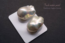 画像をギャラリービューアに読み込む, (バラ/ペア)高品質 淡水 パール オイスター バロック 白 穴なし ルース