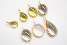 Load image into Gallery viewer, (No.46-60)宝石質 ジェムストーン ルース 銀製フレーム(K18GP) ペンダントトップ