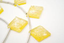 画像をギャラリービューアに読み込む, (2pc/1連)イエロークォーツァイト MOP シェル フラワーカービング
