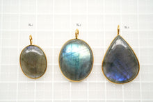 画像をギャラリービューアに読み込む, (No.1-3)宝石質 ラブラドライト 銀製枠+K18GP ペンダントトップ
