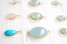 画像をギャラリービューアに読み込む, (No.81-95)宝石質 ジェムストーン ルース 銀製フレーム(K18GP) ペンダントトップ