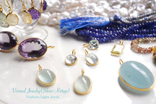 画像をギャラリービューアに読み込む, (No.101-113)宝石質 ジェムストーン ルース 銀製フレーム(K18GP) ペンダントトップ