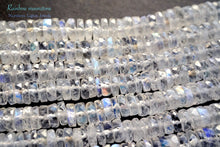 画像をギャラリービューアに読み込む, (半連/1連)宝石質 ホワイトラブラドライト レインボームーンストーン ワッシャー / タイヤ