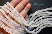 画像をギャラリービューアに読み込む, (半連/1連)宝石質 ホワイトラブラドライト レインボームーンストーン ワッシャー / タイヤ