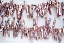 Load image into Gallery viewer, (半連/1連)高品質 パープルゴールド びわ風/スティック 22-30×4mm