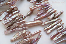 Load image into Gallery viewer, (半連/1連)高品質 パープルゴールド びわ風/スティック 22-30×4mm