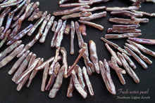 Load image into Gallery viewer, (半連/1連)高品質 パープルゴールド びわ風/スティック 22-30×4mm