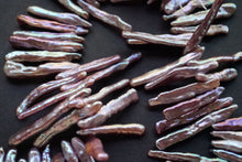 Load image into Gallery viewer, (半連/1連)高品質 パープルゴールド びわ風/スティック 22-30×4mm